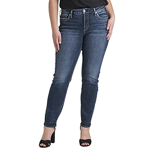Silver Jeans Co. Women's Plus Size Suki Mid Rise Straight Leg Jeans, Indigo, 24W x 29L von Silver Jeans Co.