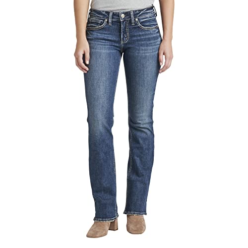 Silver Jeans Co. Damen Britt Low Rise Slim Bootcut Jeans, Med Wash SDK394, 28W x 31L von Silver Jeans Co.