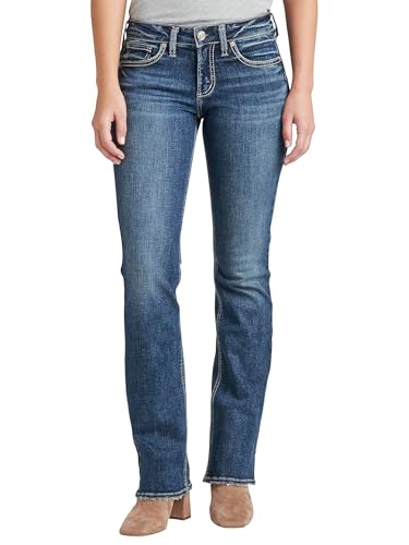 Silver Jeans Co. Damen Britt Low Rise Curvy Fit Slim Bootcut Jeans, Med Wash SDK394, 29W x 31L von Silver Jeans Co.