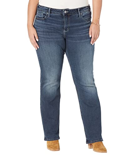 Silver Jeans Co. Damen Elyse Mid Rise Slim Bootcut Übergröße Jeans, Dark Wash Edb445, 52 Mehr von Silver Jeans Co.