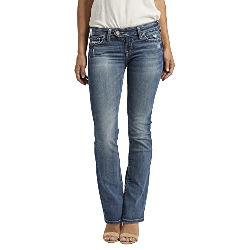 Silver Jeans Co. Damen Tuesday Low Rise Slim Bootcut Jeans, Mittlere Indigo-Waschung, 26W x 31L von Silver Jeans