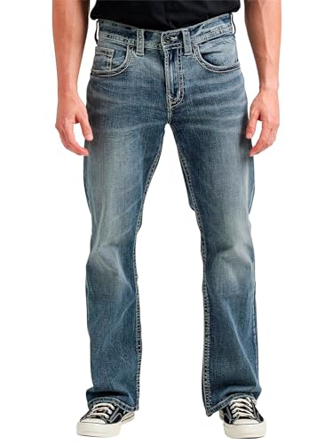 Silver Jeans Co. Herren Craig Easy Fit Bootcut Jeans, Medium Indigo Lds260, 34W / 34L von Silver Jeans Co.