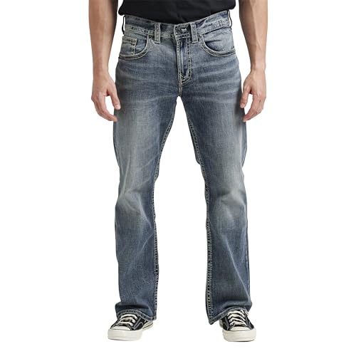 Silver Jeans Co. Herren Craig Easy Fit Bootcut Jeans, Medium Indigo Lds260, 38W / 32L von Silver Jeans Co.