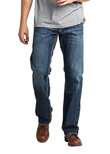 Silver Jeans Co. Herren Zac Relaxed Fit Straight Leg Jeans, Dunkles Indigoblau, 30W / 30L von Silver Jeans Co.