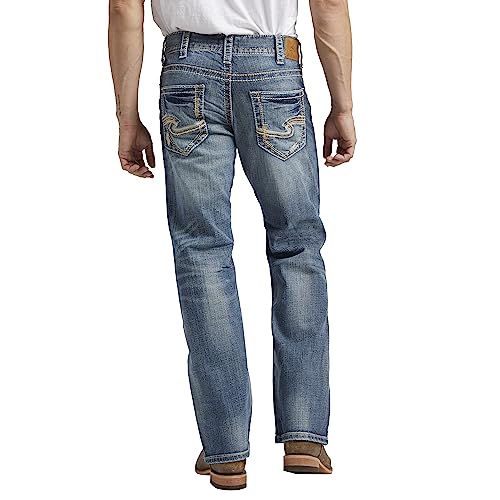 Silver Jeans Herren Zac geradem Bein Jeans, Helles Indigo, 42W / 32L von Silver Jeans