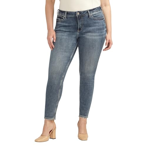 Silver Jeans Co. Women's Plus Size Suki Mid Rise Skinny Jeans, Dark wash EDK358, 20W x 29L von Silver Jeans