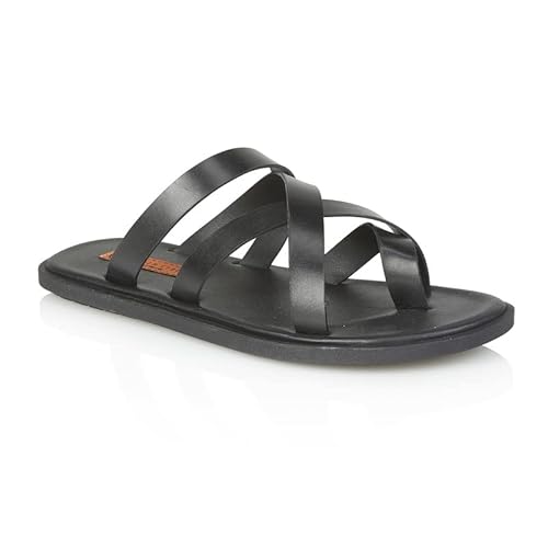 Silver Street London Crouchend Herren Ledersandalen Slide Sandalen Sommerschuhe für Herren Slide Sandalen für Herren, Schwarz, 9 UK/43 EU von Silver Street London