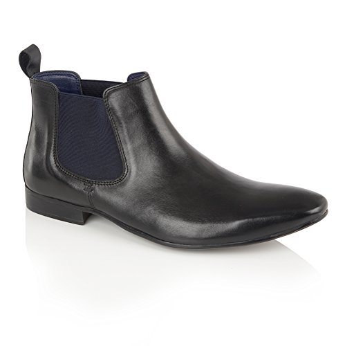 Silver Street London Herren Carnaby Leder modische Chelsea Stiefel, Schwarz, 41 EU/7 UK von Silver Street London