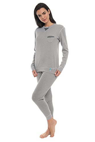SILVER 25 Neurodermitis-Schlafanzug für Damen - grau 40/42 von SILVER 25