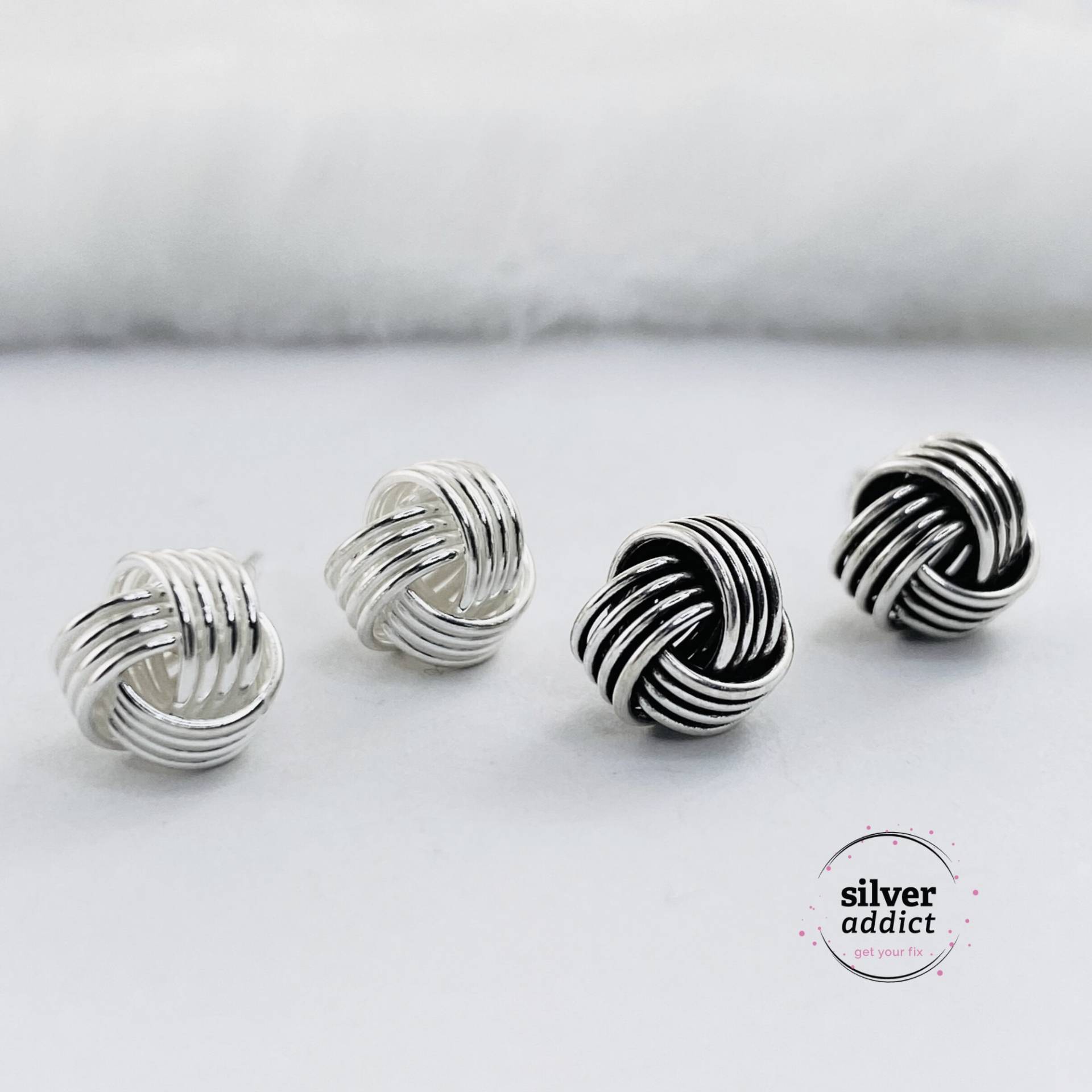 Knot 925 Sterling Silber Ohrstecker, 7 Mm Alltägliche Einfache Ohrringe Damen Post Mehrere Piercings Infinity von SilverAddictCo