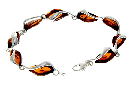 SilverAmber Jewellery UK - 925 Sterling Silber mit baltischem Honig Bernstein Armband GL539. von SilverAmber Jewellery UK