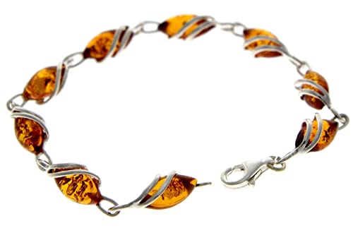 SilverAmber Jewellery UK - 925 Sterling Silber mit baltischem Honig Bernstein Armband GL543. von SilverAmber Jewellery UK