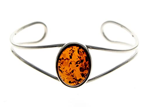 SilverAmber Jewellery UK - 925 Sterling Silber mit baltischem Honig Bernstein Armreif GL532. von SilverAmber Jewellery UK