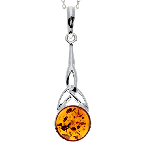 Echter baltischer Bernstein in Cognac und keltischer Sterlingsilber-Anhänger ohne Kette – 708C von SilverAmber Jewellery UK