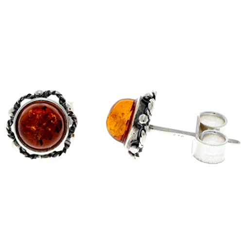 SilverAmber Jewellery UK Damen - Sterling-Silber 925 Rund Bernstein von SilverAmber Jewellery UK