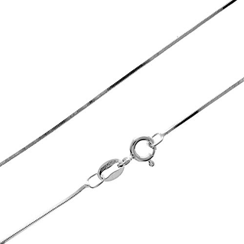 SilverAmber Jewellery UK - sterling silber 46 cm zarte Italienische kette Square Snake typ 0,7 mm breite kettenhalskette GCH00418 von SilverAmber Jewellery