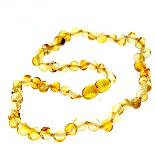 SilverAmber Jewellery Zitrone baltische Bernstein perlen Halskettet - Kettenlänge 70 cm - Erhältlich in verschiedenen Farben und Größen - NBARHON70 von SilverAmber Jewellery