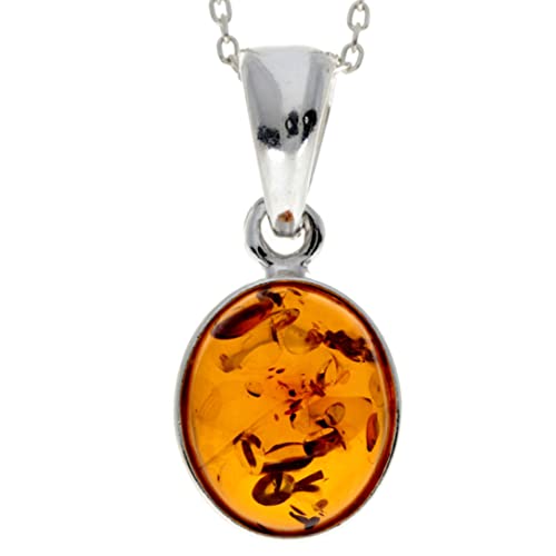 SilverAmber Jewellery Echter baltischer Bernstein in Cognac & klassischer Sterlingsilber-Anhänger ohne Kette – 396C von SilverAmber Jewellery