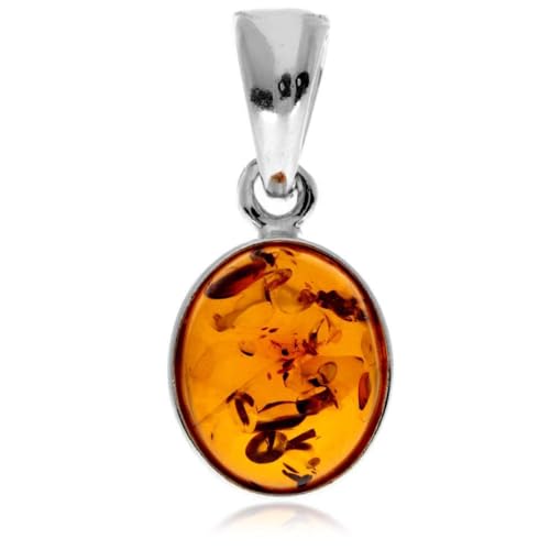 SilverAmber Jewellery Echter baltischer Bernstein in Cognac & klassischer Sterlingsilber-Anhänger ohne Kette – 396C von SilverAmber Jewellery