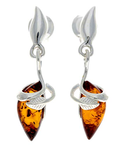 Ohrstecker GL158 aus echtem baltischen Bernstein und 925er Sterlingsilber, Sterling Silber, Bernstein von SilverAmber Jewellery