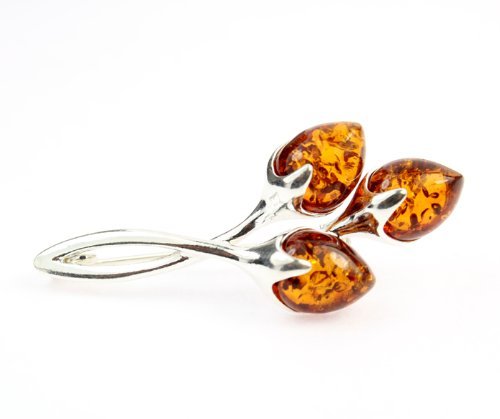 SilverAmber Damen-Brosche 925 Silber mit Bernstein - GL803 von SilverAmber Jewellery