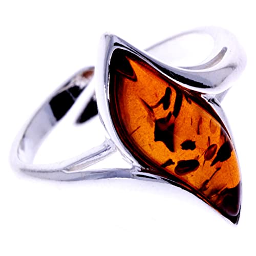 SilverAmber Damen - Ring Sterling - Silber 925 mit Bernstein GL410A 54 (17.2) von SilverAmber Jewellery