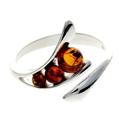SilverAmber Damen - Ring Sterling - Silber 925 mit Bernstein GL414A 54 (17.2) von SilverAmber Jewellery