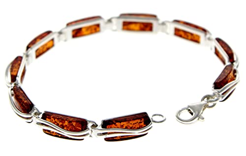 SilverAmber Jewellery - 925 Sterling Silber mit rechteckiger baltischem Honig Bernstein Armband - 18 cm - GL508B SilverAmber Jewellery - 925 Sterling Silber mit rechteckiger baltischem Honig Bernstein Armband - 18 cm - GL508B von SilverAmber Jewellery