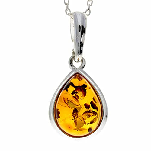 SilverAmber Jewellery - Echter baltischer Honig Bernstein & Sterling Silber klassischer Anhänger ohne Kette - 435C von SilverAmber Jewellery