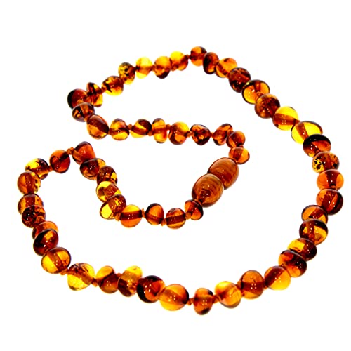 SilverAmber Jewellery Honig baltische Bernstein perlen Halskettet - Kettenlänge 33 cm - Erhältlich in verschiedenen Farben und Größen - NBARCOG33 von SilverAmber Jewellery