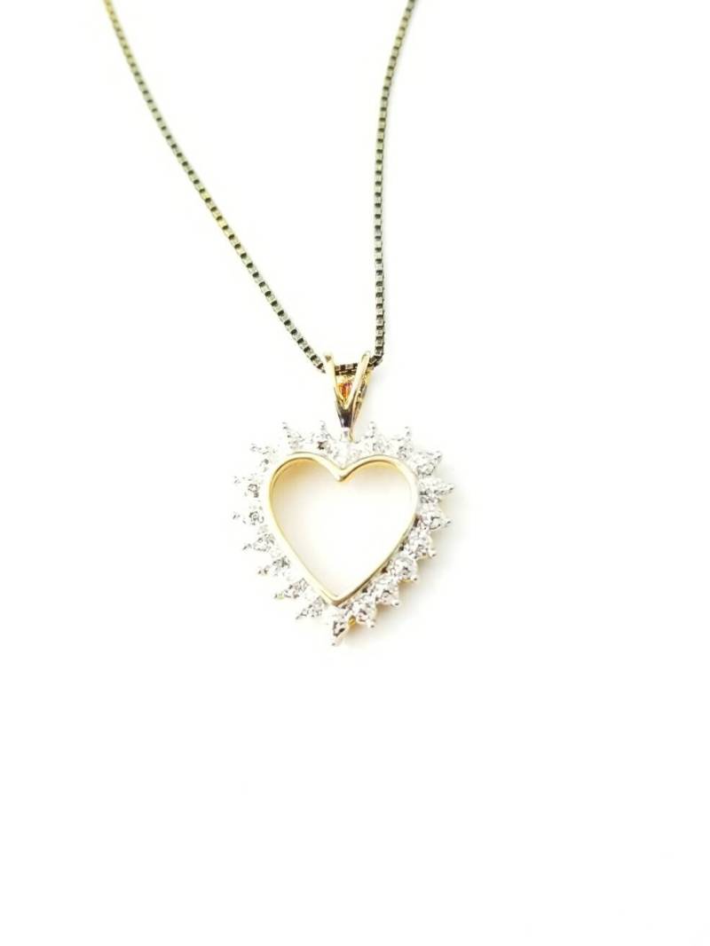 Vintage Gold Ton Sterling Silber Halskette Mit Faux Post Setting Rand Und Einem Klaren Edelstein - 18-Zoll-Oxidierte Box-Kette Vintage Gold Ton Sterling Silber Halskette Mit Faux Post Setting Rand Und Einem Klaren Edelstein - 18-Zoll-Oxidierte Box-Kette von SilverAppleGalleries