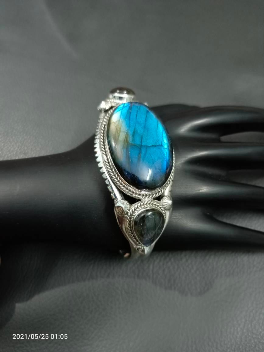Labradorit Manschette Armband von SilverArtNGemsPalace