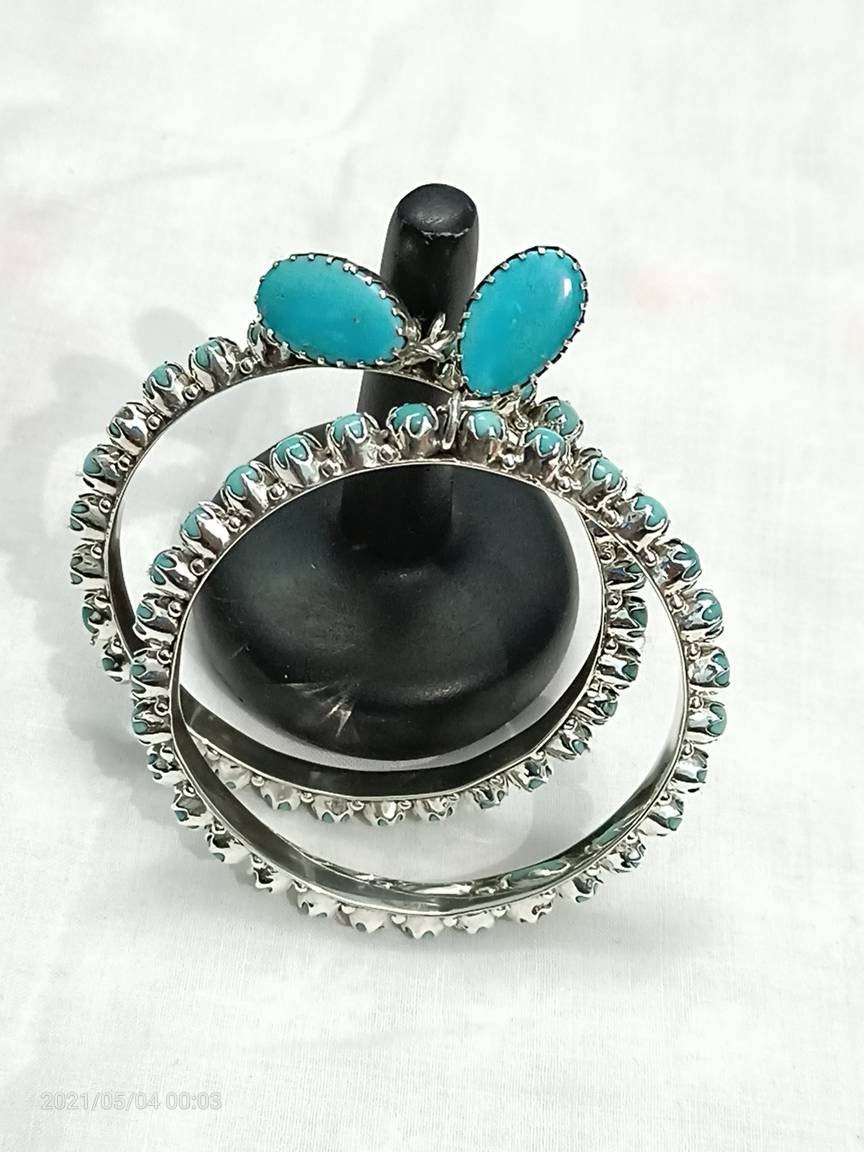 Türkis Ohrringe | Boho Chic Schmuck Handgefertigte Edelstein-Creolen Perfekt Für Den Alltag Einzigartige Geschenkidee von SilverArtNGemsPalace