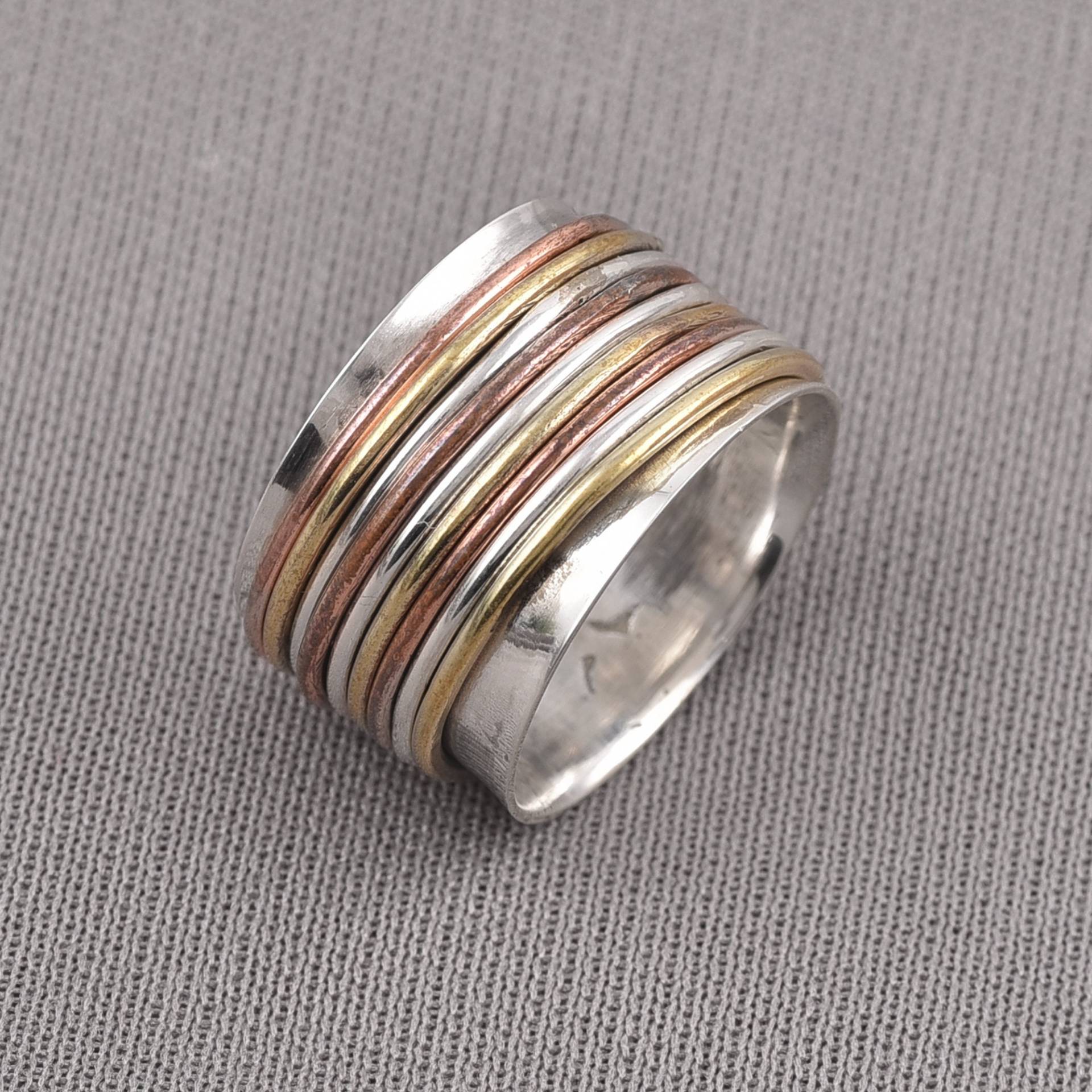 925 Sterling Silber, Angst Spinner Ring, Boho Fidget Meditation Handgemachter Ring Für Frauen, Perfektes Geschenk Vater 925 Sterling Silber, Angst Spinner Ring, Boho Fidget Meditation Handgemachter Ring Für Frauen, Perfektes Geschenk Vater von SilverArtisanJewelz