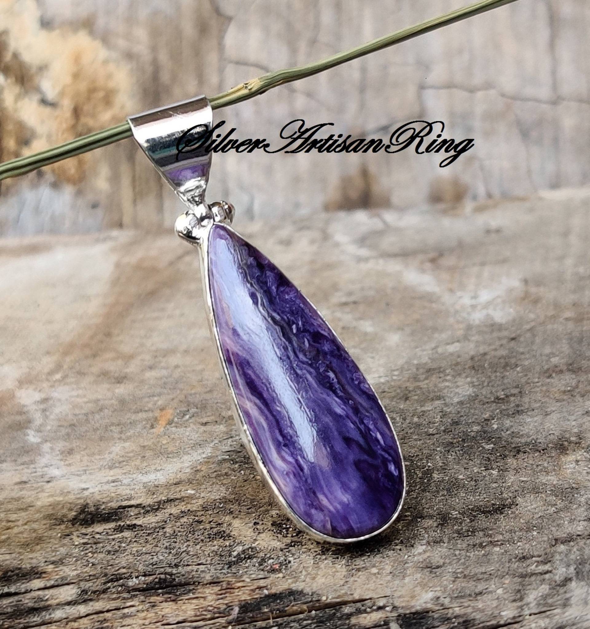 Charoite Pendant~ 925 Sterling Silver Designer Purple Gemstone ~ Boho Pendant Girls Latest Charoite Pendant~ 925 Sterling Silver Designer Purple Gemstone ~ Boho Pendant Girls Latest von SilverArtisanRing