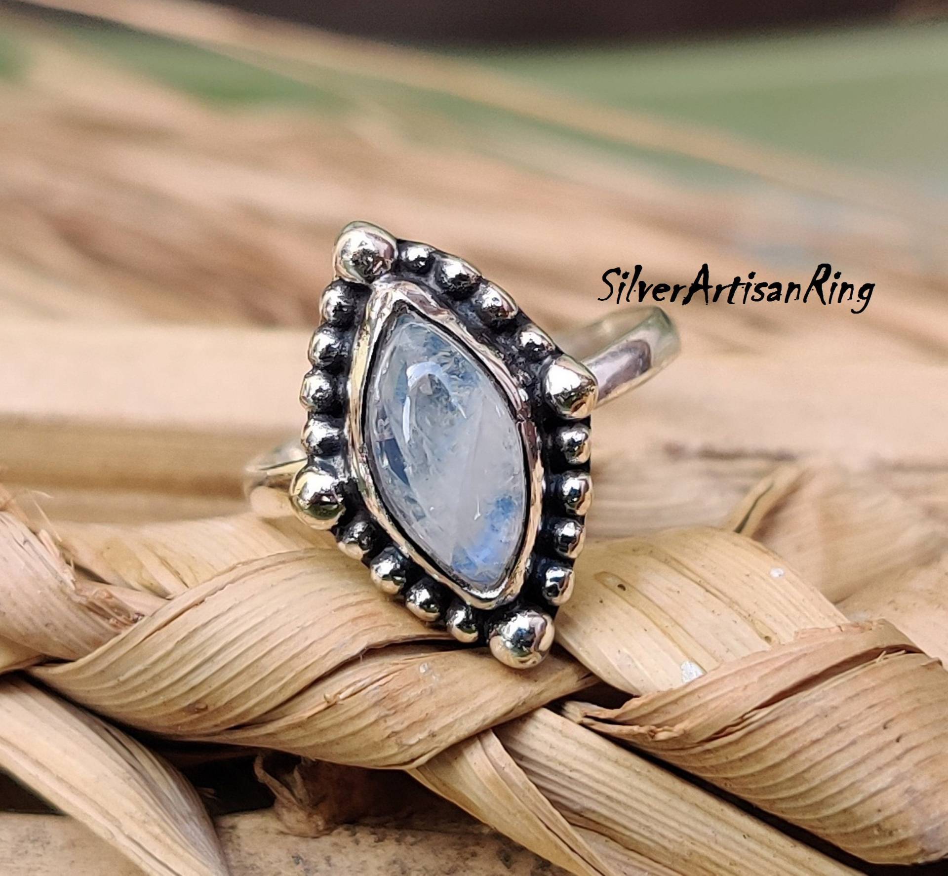 Rainbow Moonstone Ring 925 Sterling Silver Ringdesigner Ringgemstone Ringgarnet Ringhandmade Band Ringgirls von SilverArtisanRing