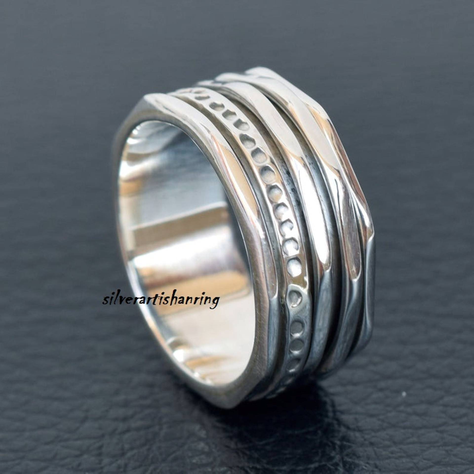 Spinner Ring, 925 Silver Jewelry, Anxiety Band Promise Meditation Worry Ring , Designer Spinner Ring, 925 Silver Jewelry, Anxiety Band Promise Meditation Worry Ring , Designer von SilverArtisanRing