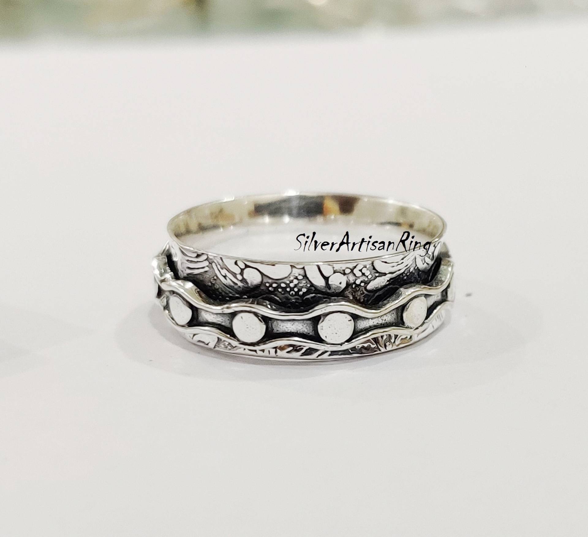 Spinner Ring, 925 Silver Jewelry, Anxiety Ring, Promise Meditation Worry Ring , Designer Gift For Her Spinner Ring, 925 Silver Jewelry, Anxiety Ring, Promise Meditation Worry Ring , Designer Gift For Her von SilverArtisanRing