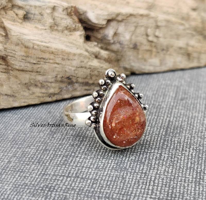 Sunstone Ring~ Marvellous 925 Sterling Silver Amazing Stone Color~ Beautiful Girls Designer Gift For Mom Sunstone Ring~ Marvellous 925 Sterling Silver Amazing Stone Color~ Beautiful Girls Designer Gift For Mom von SilverArtisanRing