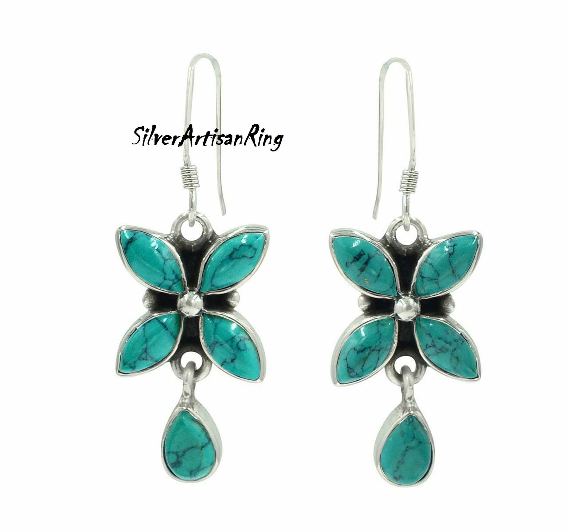 Turquoise Earring, Silver Earring , 925 Sterling , Boho , Beautiful Gemstone Dangle Earring Turquoise Earring, Silver Earring , 925 Sterling , Boho , Beautiful Gemstone Dangle Earring von SilverArtisanRing