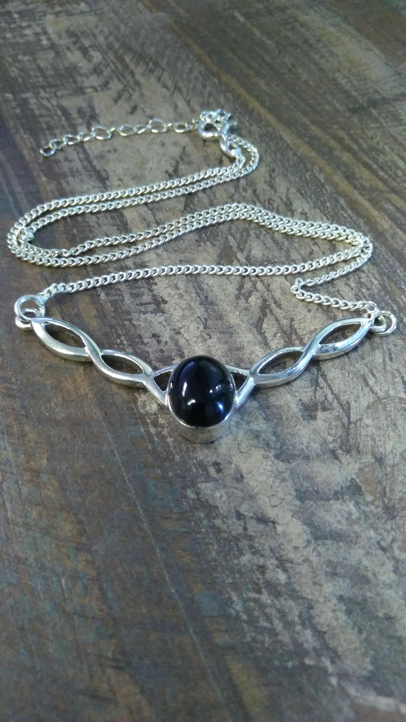 Echte Schwarze Onyx-Halskette - Set Mit 925Er Sterlingsilber Kostenloser Versand Nach Kanada Und Usa von SilverBeachJewels