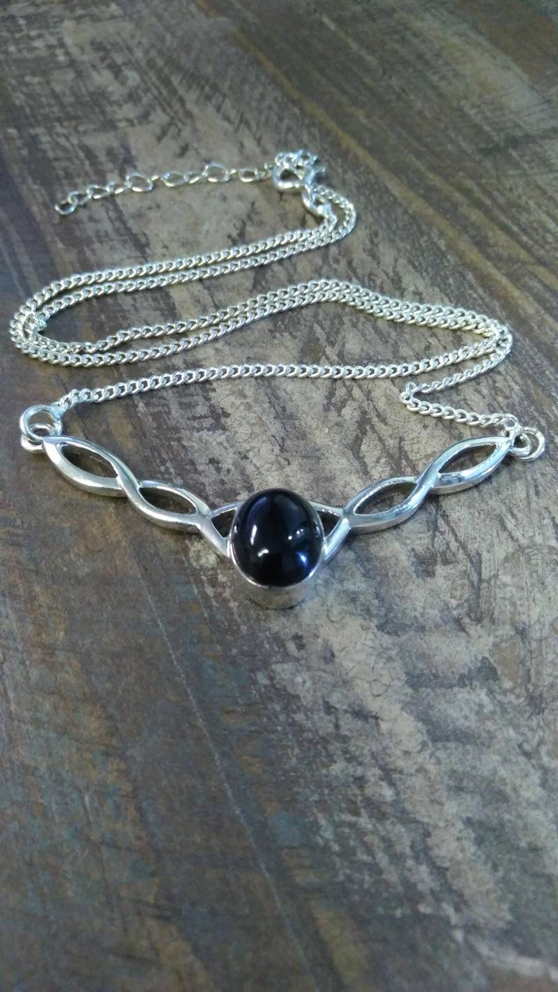 Echte Schwarze Onyx-Halskette - Set Mit 925Er Sterlingsilber Kostenloser Versand Nach Kanada Und Usa von SilverBeachJewels