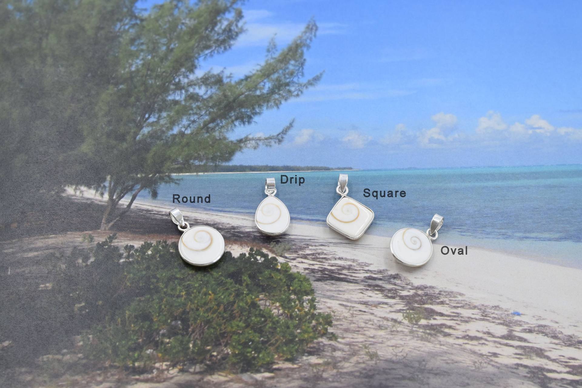 Echter Shiva-Auge-Anhänger - 925Er Sterlingsilber 4 Muster | Rund, Tropfenförmig, Quadratisch, Oval von SilverBeachJewels