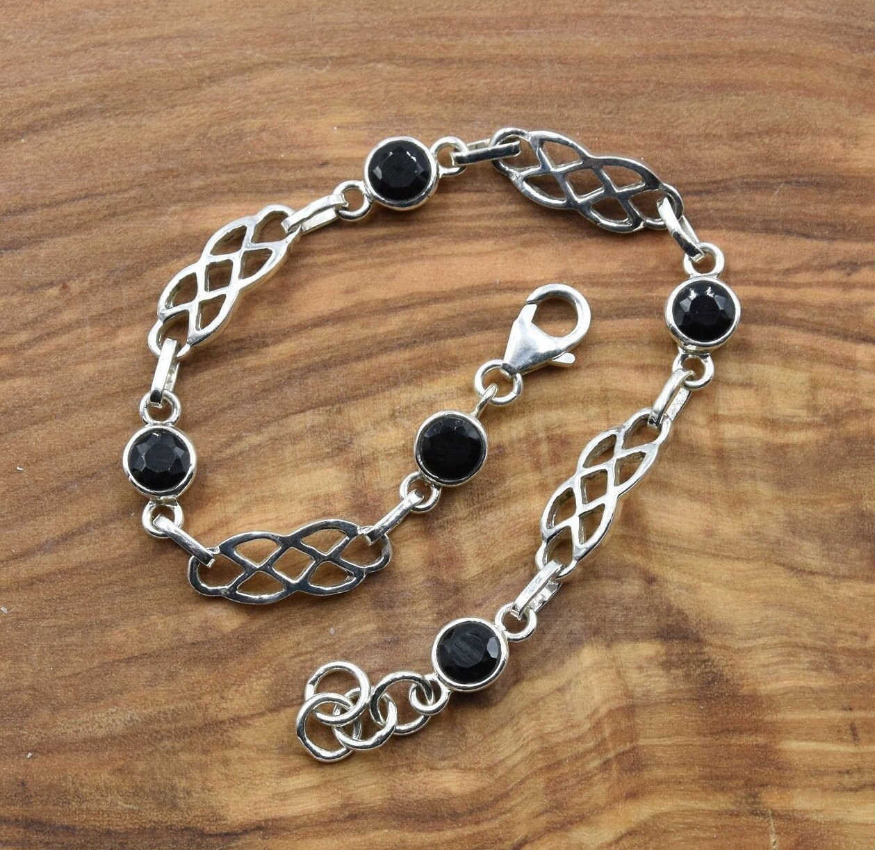 Facettierter Echter Schwarzer Onyx, Besetzt Mit 925Er Sterlingsilber von SilverBeachJewels