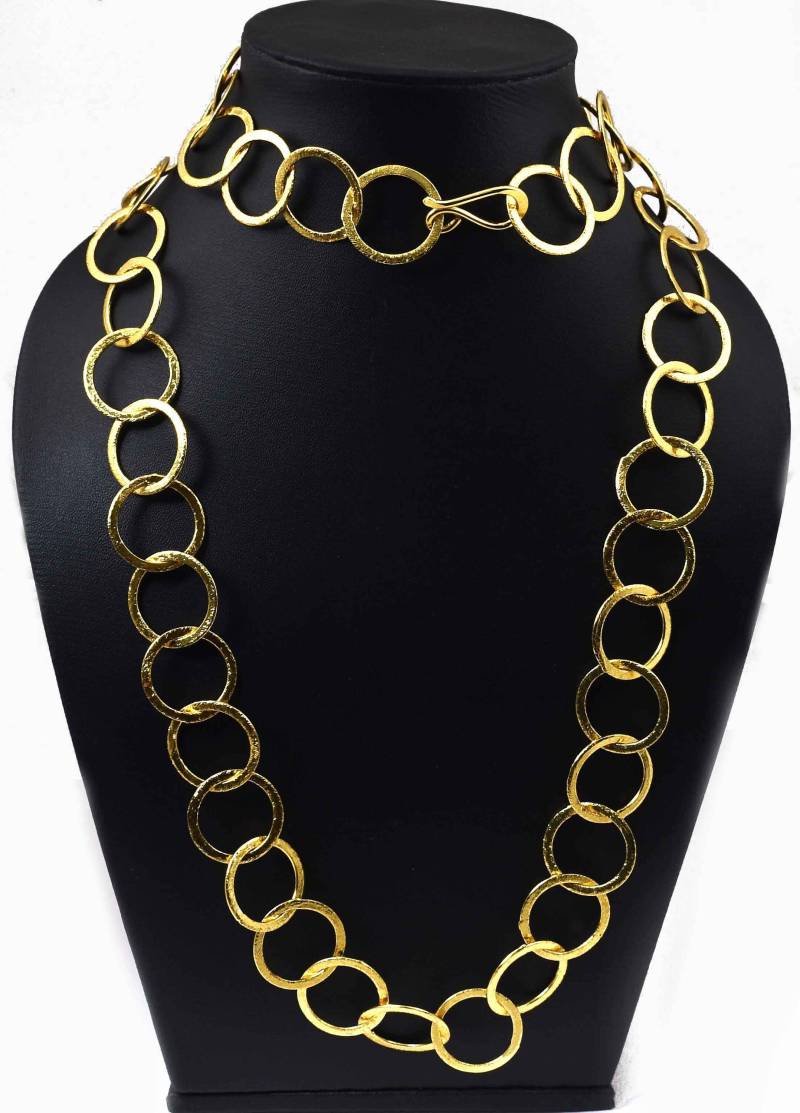 1 Strang Feinste Qualität Gliederkette Halskette-24K Vergoldet Designer Gliederkette-36 Zoll von SilverBeadsChains