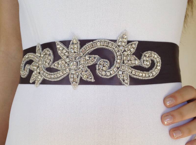 Braut Sah, Bridal Perlen Sash Brautjungfer, Hochzeit Schärpe, Band Strass Flügel von SilverBridals
