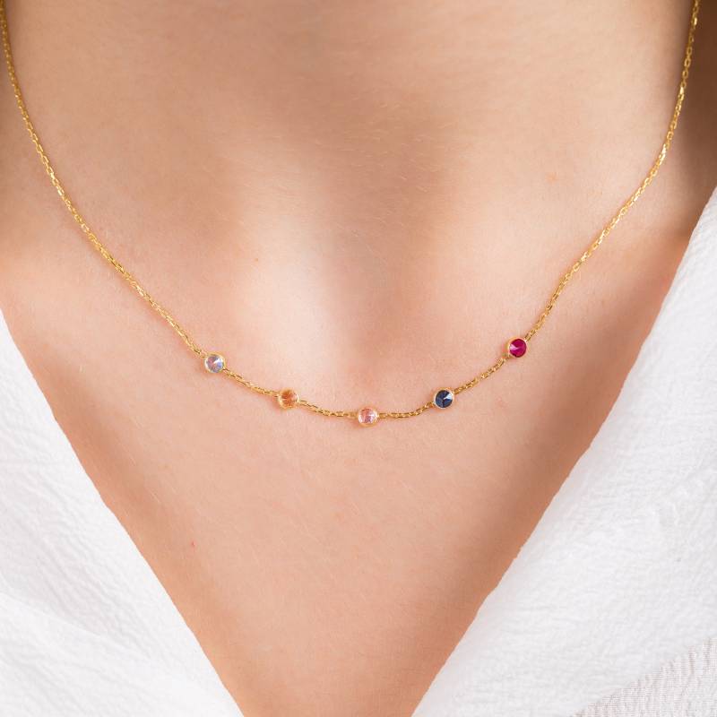 Familie Birthstone Halskette Personalisierte Sterling Silber Mütter Schmuck von SilverBySwan