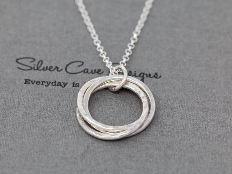sterling Silber 3 Kreise Halskette | Dreifaltigkeit 30. Geburtstagsgeschenk Geschenk Für Mutter|Geschenk Sie von SilverCaveDesigns
