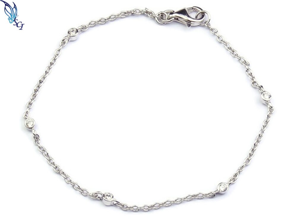 Armband Aus Sterlingsilber-Sterlingsilber Mit Zirkonia, Cz Von Zoll-Armband, Schlicht, Elegant, Geschichtet, Perfekt Für Den Alltag, Br120 Armband Aus Sterlingsilber-Sterlingsilber Mit Zirkonia, Cz Von Zoll-Armband, Schlicht, Elegant, Geschichtet, Perfekt Für Den Alltag, Br120 von SilverCharmsInc