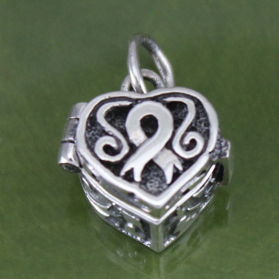 Bewusstsein Band Herz Gebetsbox Anhänger, Medaillon, Charm Inspirational Schmuck, Survivor Arpr007 Bewusstsein Band Herz Gebetsbox Anhänger, Medaillon, Charm Inspirational Schmuck, Survivor Arpr007 von SilverCharmsInc
